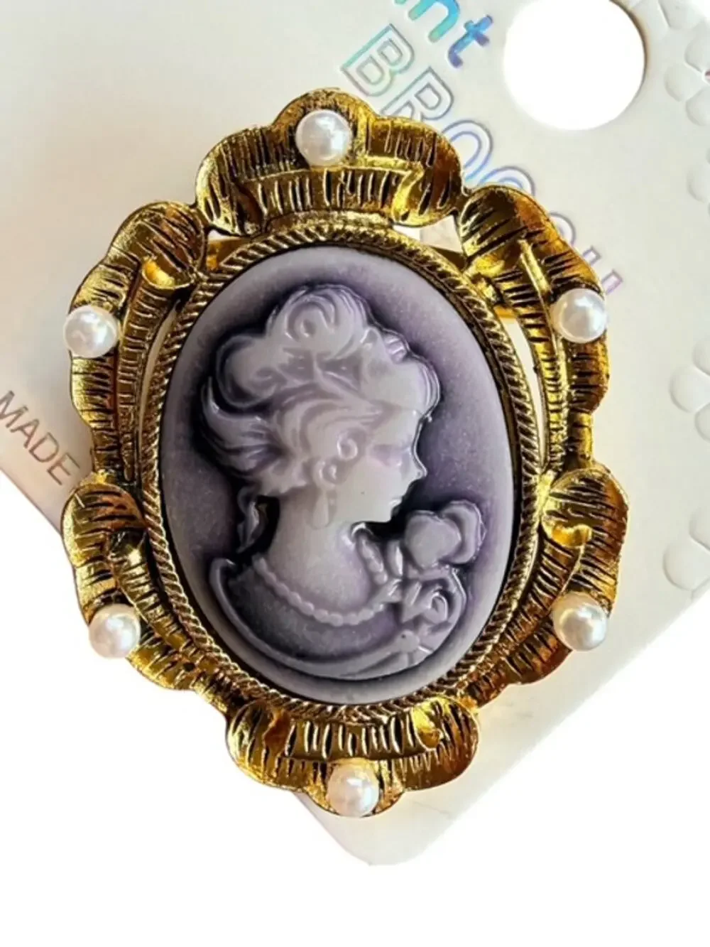 Moonlight Serenade Cameo Brooch